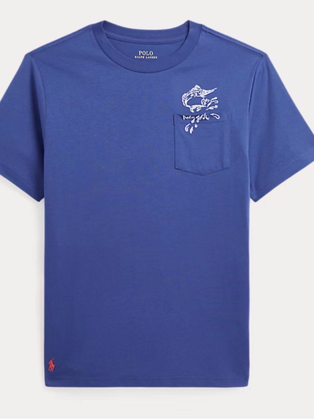 Polo by Ralph Lauren Royal Blue Short Sleeve Pocket Tee with Fish Graphic